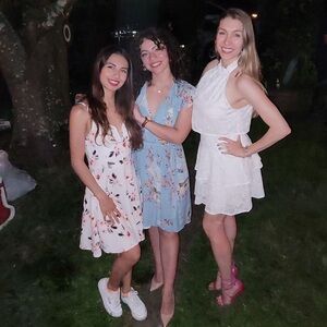 Maeve Anthropology Blue Ruffle Romantic Mini Dress Italian summer 2 / XS